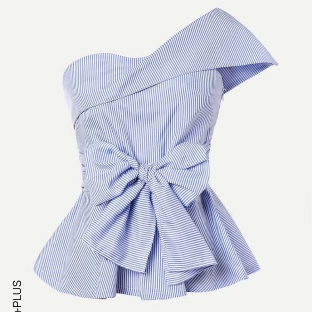 Pin stripped bow tie top